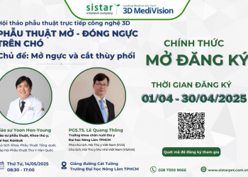 Hội thảo phẫu thuật trực tiếp công nghệ 3D PHẪU THUẬT MỞ - ĐÓNG NGỰC TRÊN CHÓ